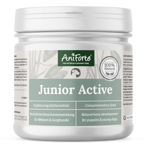 AniForte Junior Active 250g speziell für Welpen und Junge Hunde, Puppy Hunde-Futter Ergänzung mit vielen Vitaminen und Mineralien, Das Extra für Welpen-Futter und Jung-Hunde Futter