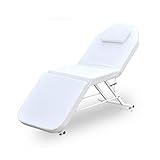 3 Zonen mobile Massageliege Breiten 60cm, Massage Kosmetik Bank Tisch Klappbar Höhenverstellbare (60 * 182cm, Weiß)