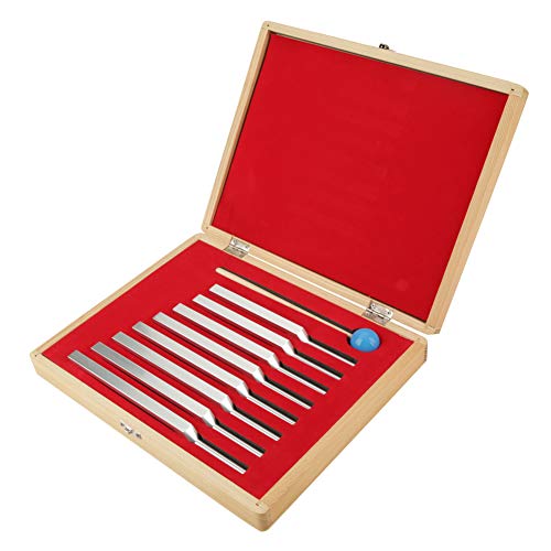 8 teiliges Stimmgabel Set aus Aluminium für medizinische Instrumenten Set zur Tontherapie Vibrationsklangtherapie für Synthonia Box Holzbox