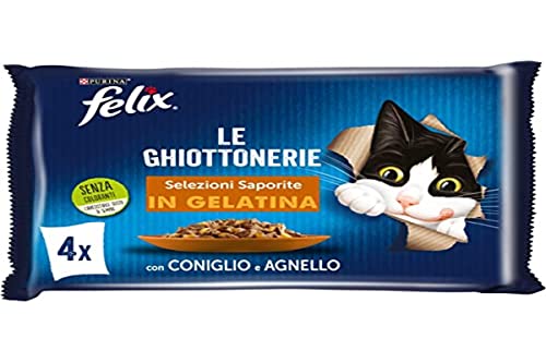 Purina Felix Le Ghiottonerie Katzenfutter mit Hase und Lamm, 48 Beutel à 85 g