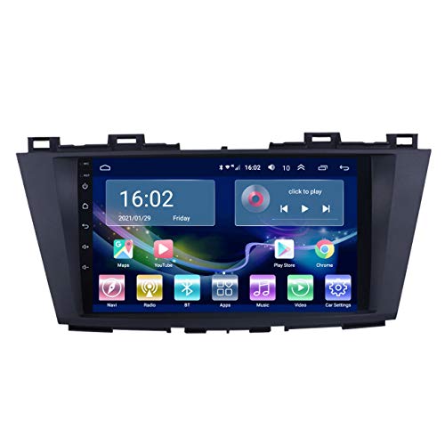 Autoradio, GPS-Multimedia-Player für Mazda 5 2010-2015 Android 10 Head Unit-Unterstützung WIFI Bluetooth, Unterstützung 1080P-Videowiedergabe mit Rückfahrkamera,4g+wifi 1g+32g