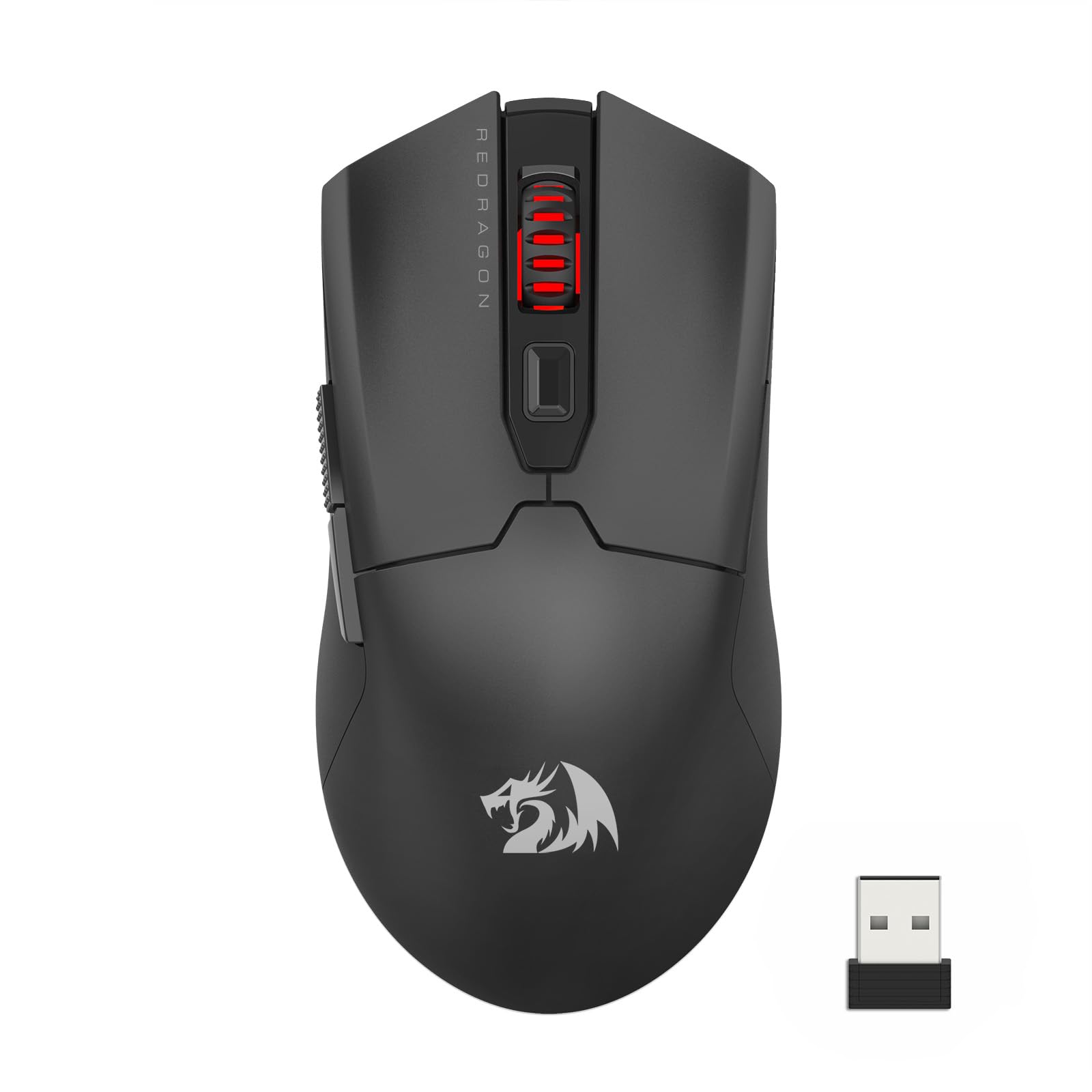 Redragon M995 Wireless Gaming Mouse, 26000 DPI Wired/Wireless Gamer Mouse mit 3-Modus-Verbindung, BT & 2.4G Wireless, 6 Makro-Tasten, langlebige Power Capacity für PC/Mac/Laptop, Schwarz