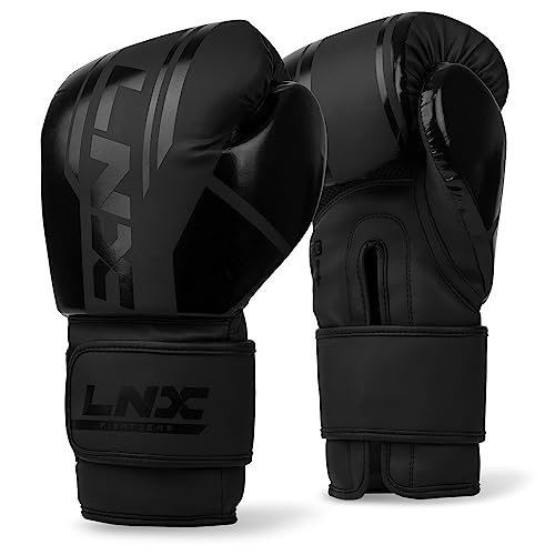 LNX Boxhandschuhe Performance Pro 10 12 14 16 Oz - ideal für Kickboxen Boxen Muay Thai MMA Kampfsport UVM (ultimatte Black (003), 14 Oz)
