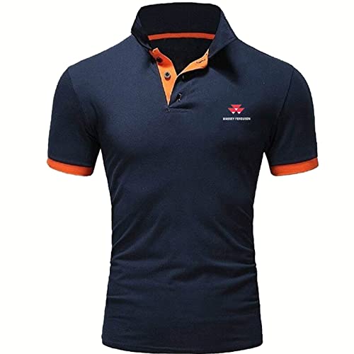 Herren Polo Shirt Sommer Freizeit T-Shirt für Massey Ferguson Print Revers T-Shirts Sport Golf Shirts