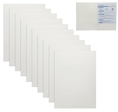 Smiling Art Bewerbungsmappen Sammlemappe Dokumentenmappe in A4 aus 320g/m² Kraftpapier 10 Stück (Weiß)
