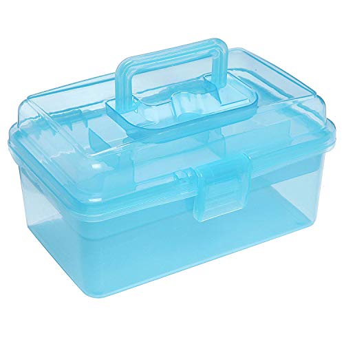 GZZ Startseite Erste-Hilfe-Set Klare Blaue Mehrzweck-Erste-Hilfe-, Kunst-und Handwerk Supply Case/Aufbewahrungsbehälter Box W/Abnehmbare Tray