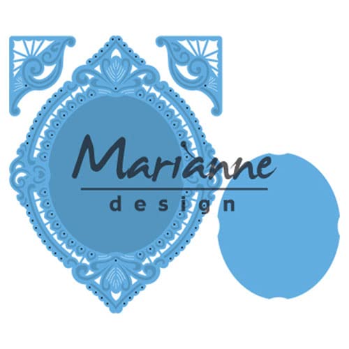 Marianne Design Creatables Petra's Oval & Ecken, Metall, Blau, 19 x 13 x 0.5 cm