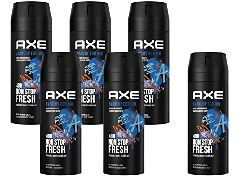 6x Axe Bodyspray Anarchy for Him ohne Aluminiumsalze 150 ml