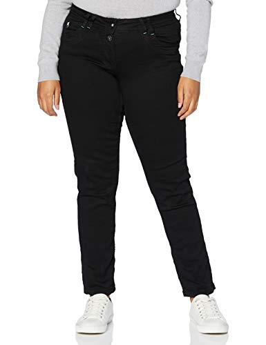 Cecil Damen 373522 Style Scarlett Loose Fit Slim Legs Jeans, Black Denim, W27/L30