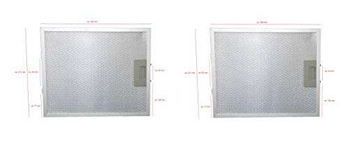 Metall Fett Filter MF02 geeignet für PKM Dunstabzugshauben 31,9 cm x 27,1 cm. (2x Stück-MF-24)