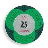 Juego JU00133 100 Imprägnierte Poker Chips Poker Set Tunierwert 25, Gesellschaftsspiel - Grün