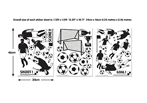 Walltastic Fußballmotiven Wandaufkleber, Polypropylene, Multi, 18 Large Sheets