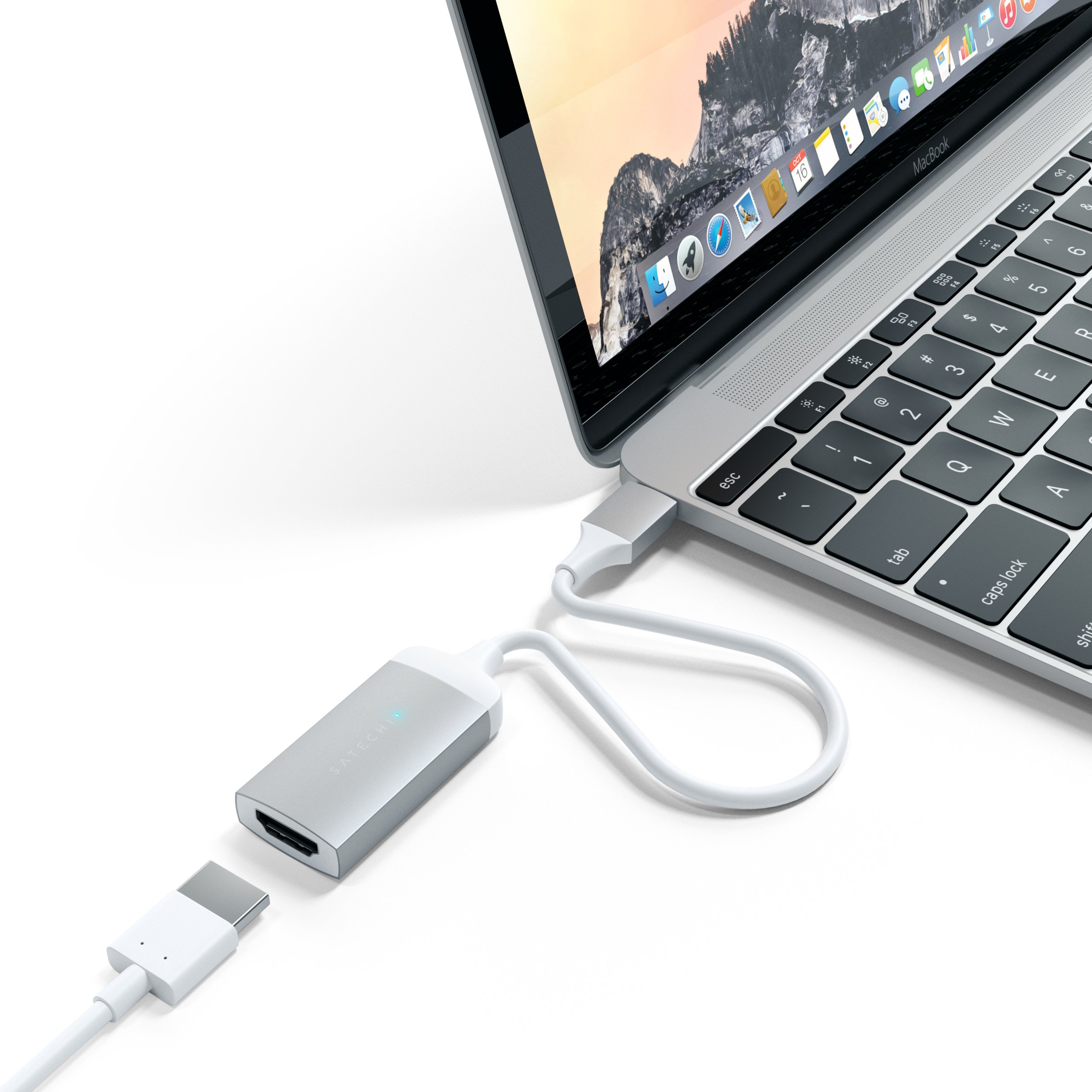 SATECHI Aluminium Type-C HDMI Adapter 4K (60Hz) - Für M2/ M1 MacBook Pro/Air, M2/ M1 iPad Pro/Air, M2 Mac Mini, iMac M1 (Silber)