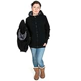 DNJKH 3 in 1 Allwetter Tragejacke für Mama + Baby, Umstandsjacke mit Reißverschluss, Winter Sportliche Jacke,7,L