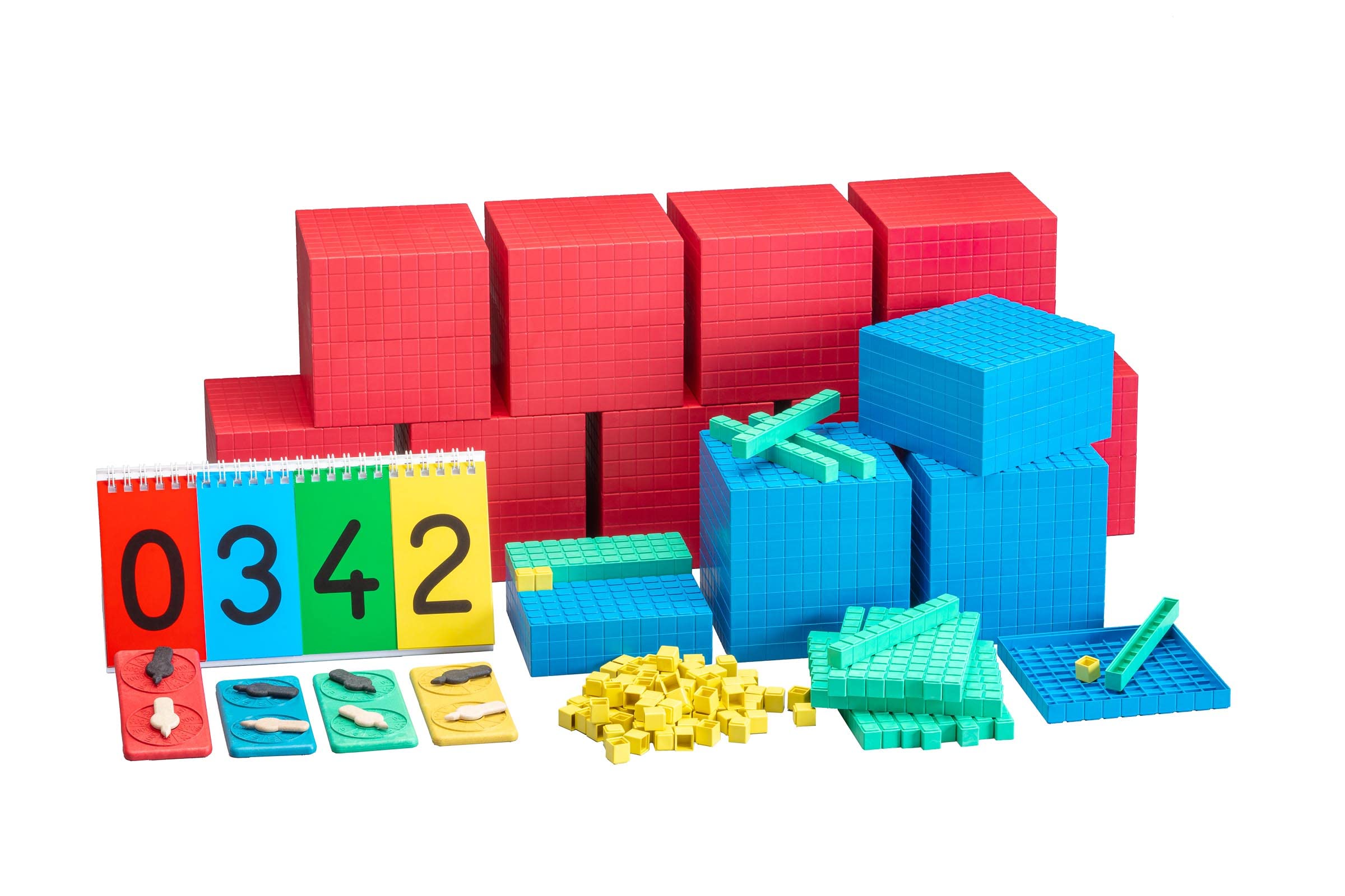 Dezimalmaterial 198 Teile Klassensatz mit Tausenderwürfel aus RE-Plastic