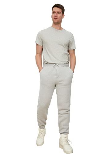 Trendyol Herren Gray Male Basic Oversize Fit Tracksuit Sweatpants, Gray, M EU