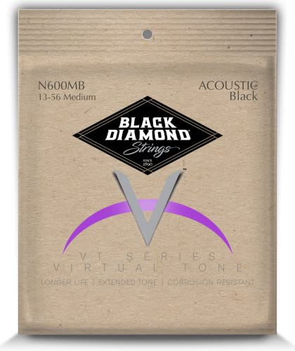 Black Diamond n600mb Phosphor Bronze Schwarz beschichtet Akustische Gitarre Saiten, mittel