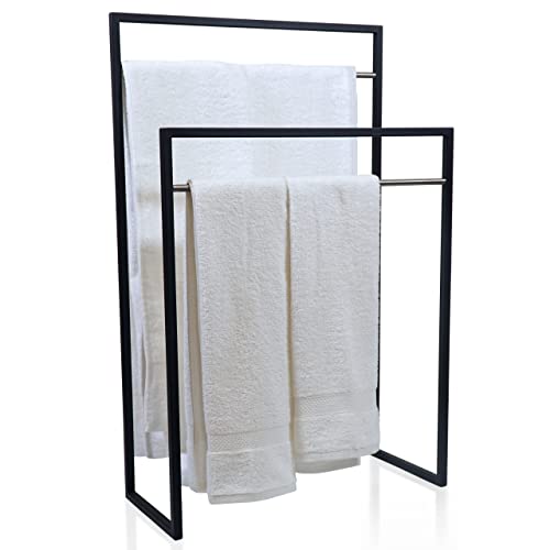 Badezimmer Handtuchhalter schwarz LOFT-Stil 23x55x85 cm. Hergestellt in der EU