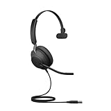 Jabra Evolve2 40 SE - Kabelgebundenes Mono-Headset mit Geräuschunterdrückung und 3-Mikrofon-Technologie - USB-A-Kabel - für MS Teams zertifiziert, auch mit anderen Plattformen kompatibel - Schwarz