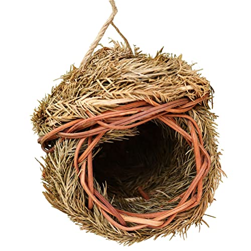 JYFanse 10 Stück Vogelhäuser für draußen | Handgewebtes Vogelnest – handgewebtes Kolibri-Nest für den Außenbereich, Baumschmuck, Gartenarbeit, Geschenk, natürliches Kolibri-Nest für den Außenbereich