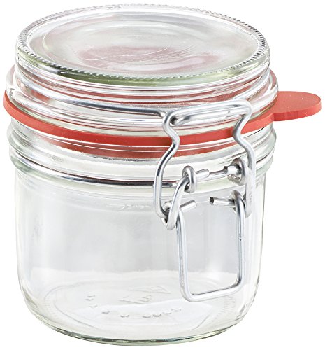 Leifheit Drahtbügelglas, 255 ml, spülmaschinenfestes Einmachglas, Vorratsglas zum Einlegen, Einmachen und Einkochen, dekoratives Einmachglas mit Deckel