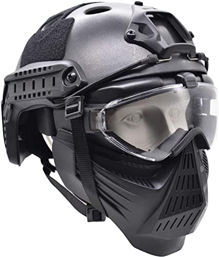 Taktischer Luftgewehr-Vollgesichtsschutzhelm mit Linsenbrillenmaske, geeignet für CS-Überlebensspiel-Paintball-Rollenspiele