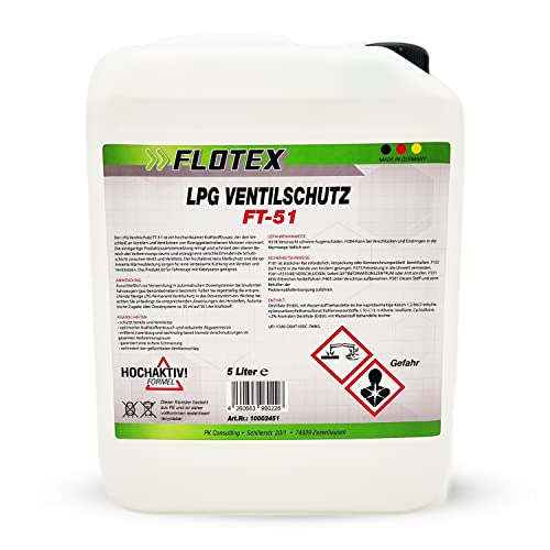 Flotex Permanent LPG Ventilschutz, 5L Additiv Gas Ventil Schutz