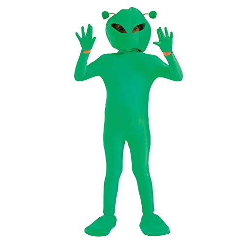 Fun Shack Grünes Alien Kostüm für Kinder, Halloween und Karneval - L