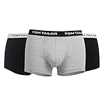 Tom Tailor Underwear Herren Hip Pants 3er Pack 70162-6061 Retroshorts, Grau (Anthra-Melange-Black 9300), Large (Herstellergröße: L/6)