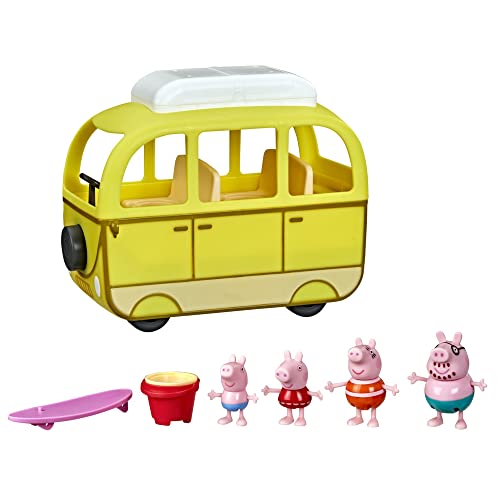 Peppa Pig Peppa’s Adventures Peppas Strandmobil, Fahrzeug mit Rädern, Vorschulspielzeug: 10 Teile, ab 3 Jahren