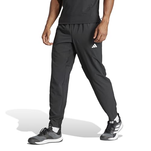 adidas Herren Train Essentials Trainingshose, gewebt Hose, schwarz/weiß, L