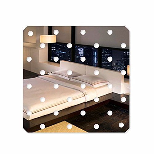 FLEXISTYLE Dekorativer Spiegel Dots, modernes Design Dekoration, 3mm Acryl-Spiegel aus der EU, Wohnzimmer, Schlafzimmer, Flur, unzerbrechlich, DIY-Heimtextilien, Silber, hergestellt in der EU