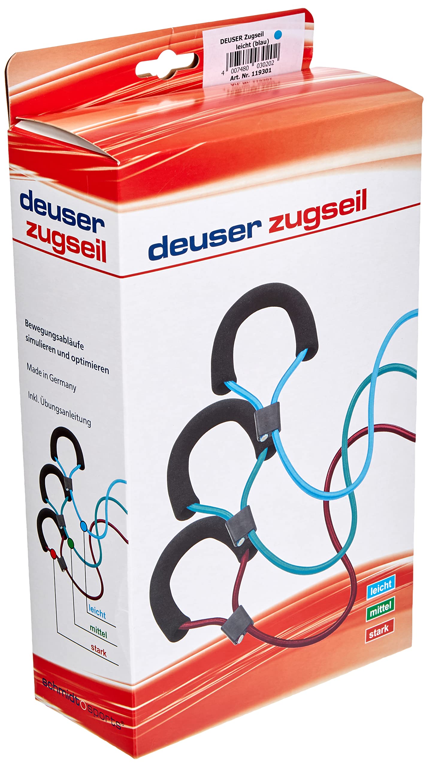 Deuser Zugseil leicht Fitnessband, blau, one Size