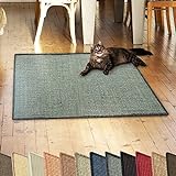 KARAT Sisal Fußmatte Teppich Vorleger Kratzteppich Katzenmöbel Kratzmatte Sisalmatte, widerstandsfähig & in vielen Farben und Größen erhältlich (160 x 200 cm, Grau)