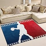 Use7 Basketball Silhouette Sport Teppich Teppich Teppich für Wohnzimmer Schlafzimmer, Textil, Mehrfarbig, 160cm x 122cm(5.3 x 4 feet)