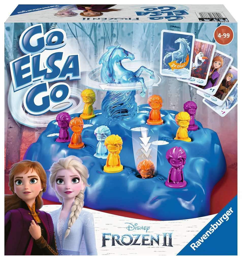 Ravensburger 20425 - Disney Frozen 2 Go Elsa Go, Klassiker in neuem Design für 2-4 Spieler, Kinderspiel ab 4 Jahren, Eiskönigin 2