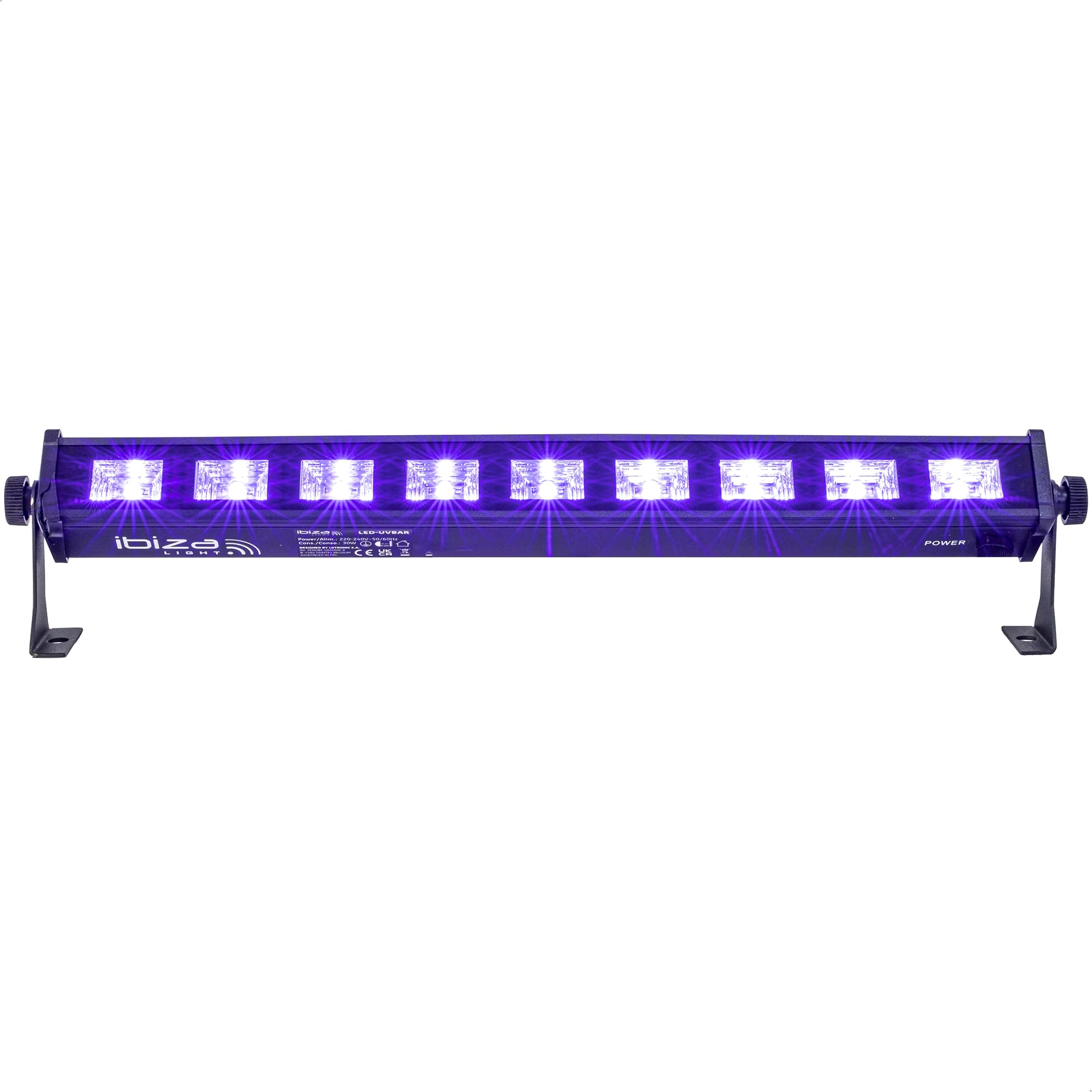 Ibiza - LED-UVBAR - UV-Effekt-Leiste mit 9 LEDs à 3 W, Schwarzlicht - Schwarz
