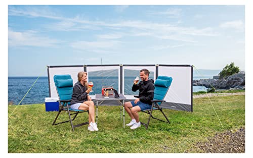 BERGER Windschutz Deluxe mit Fenster Sichtschutz Camping Sonnenschutz Garten Strand Terrasse Windschutz