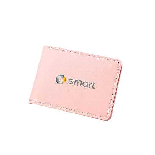 GaNkas Auto-Führerscheinhalter-Tasche für Smart Fortwo Forfour 453 451 450 Multifunktions-Ausweishalter Paket, Brieftasche Autozubehör,Pink Style