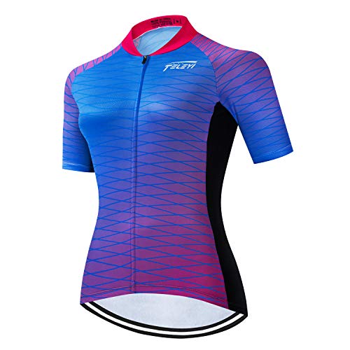 Weimostar Damen Radtrikot Kurzarm Damen Fahrradtrikots Atmungsaktives Fahrradhemd Fahrradoberteile ZCQ65 A2 Brust für 86-92CM = Tag L.