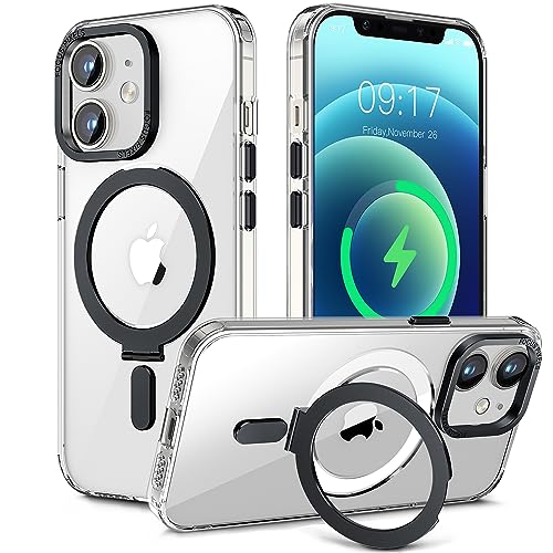Hülle MagSafe für iPhone 12/12 Pro - 【Magnetisch Ständer Ring 】【Handyhülle Durchsichtig】【Kameraschutz Kratzfest】【 Stoßfest Case】 Schutzhülle Transparent für 12 / 12Pro (6.1'')