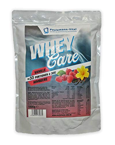 Whey Care Whey-Protein-Konzentrat Paulemann-Vital - 1000 g (Vanille-Himbeere)