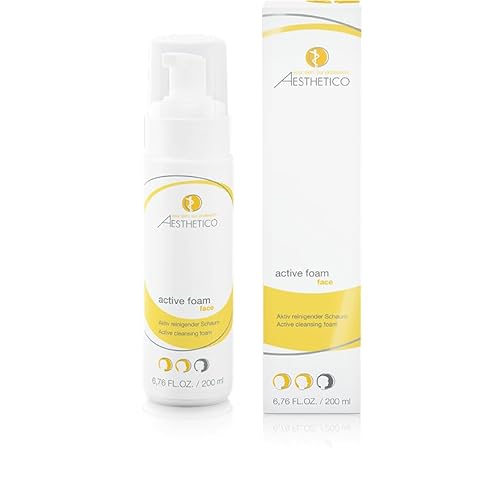 AESTHETICO active foam - Reinigungsschaum für Akne und unreine Haut, porentiefe Gesichtsreinigung mit Glycol- und Salizylsubstanzen, 200 ml (3 x 200 ml)