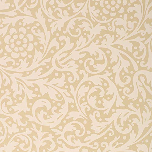 FSC große Rolle Geschenkpapier Barock creme/gold 50 cm x 200 m | 70 g/m² Secare Rolle | HUTNER