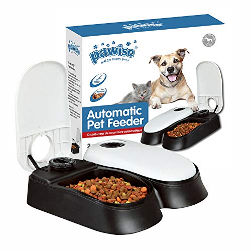 SCOBUTY Pawise Automatischer Futterspender für Hunde und Katzen, 1,5 Tassen Futterspender mit 48 Stunden Timer, 100% BPA-frei, tolle Geschenkidee