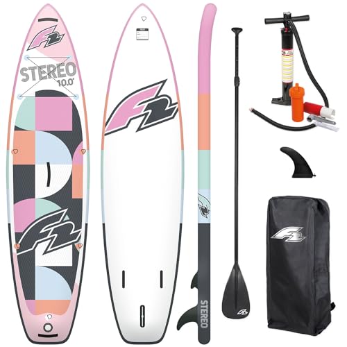 Campsup SUP F2 Stereo 10'0" Woman Aufblasbares Stand Up Paddle Board | 305 x 79 x 12 cm | Surfboard für Einsteiger & Fortgeschrittene mit zubehör | Tragkraft bis 90 Kg