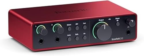 Focusrite Scarlett 2i2 4. Gen USB-Audio-Interface für Aufnahme, Komposition, Streaming und Podcasting — Aufnahmen in HiFi-Studioqualität und sämtliche Software, die Sie zur Aufnahme brauchen