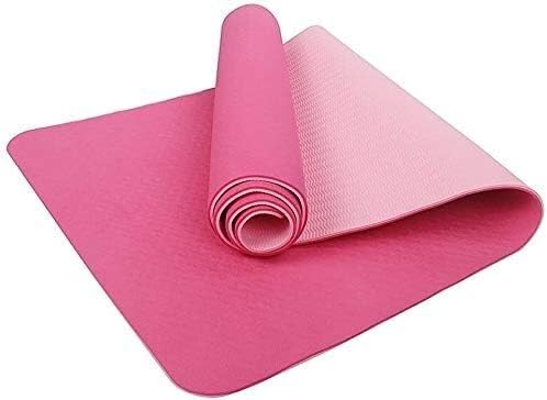 Yogamatte, klassische TPE-Öko-Pilates-Übung, Fitness-Trainingsmatte for Heimgymnastik, Sit-Ups, Liegestütze, Dehnung, Liegestütze, Tanz (Color : Rose Red+pink)