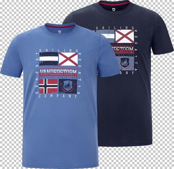 Jan Vanderstorm Herren Kurzarm Doppelpack T-Shirt Preben dunkelblau 3XL (XXXL) - 64/66