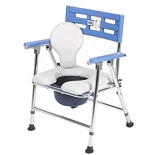 Ultrakomfortabler tragbarer Toilettenstuhl aus Aluminiumlegierung mit höhenverstellbaren Einstellungen, bequemer und sicherer Toilettenalternative, breitem Sitz und gepolstertem Sitz